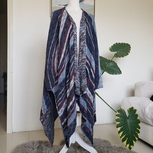 Free People Size‎ Small The Big Trail Boho Multicolor Knit Open Front Cardigan